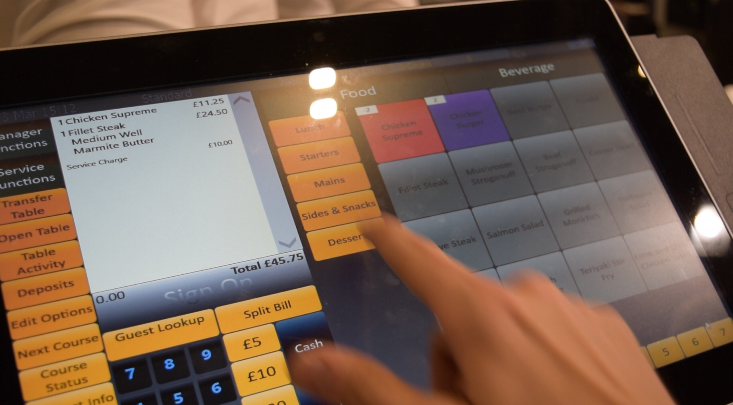 Tevalis EPOS system being used in the hospitality sector